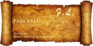 Fein Lili névjegykártya